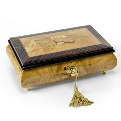 Timeless Handcrafted Musical Theme Wood Inlay Musical Jewelry Box - Many Songs to Choose - Jack and Jill