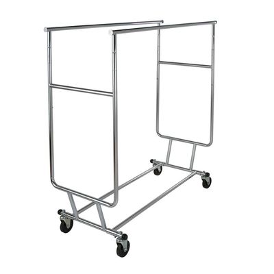 Adjustable Double Rolling Garment Rack - Chrome
