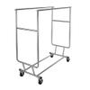 Adjustable Double Rolling Garment Rack - Chrome view 1