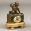 AA Importing Kissing Cupids Resin Table Clock, Bronze Finish 7.5 Inches High view 1