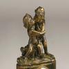 AA Importing Kissing Cupids Resin Table Clock, Bronze Finish 7.5 Inches High view 2