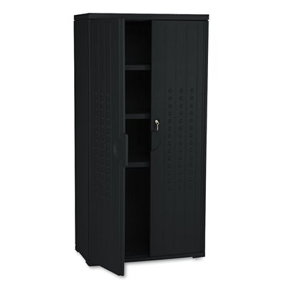 Storage Cabinet,HDPE,Black,66 in