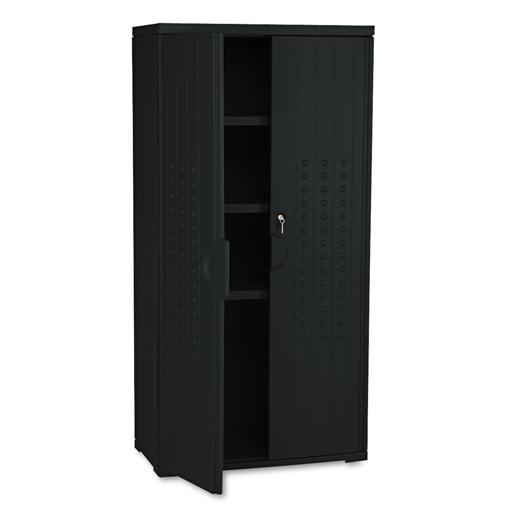 Storage Cabinet,HDPE,Black,66 in
