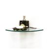 Spancraft Glass 4REC12QR-CR Quarter Round Glass Shower Shelf with 4" Rectangle Clamp, Chrome Bracket, 12" view 1