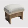 KR Ideas Padded Foot Stool 9" Luxury Fabrics (Made in The USA) (Winter Field - Maple Stain) view 1