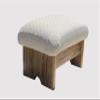 KR Ideas Padded Foot Stool 9" Luxury Fabrics (Made in The USA) (Winter Field - Maple Stain) view 2