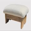 KR Ideas Padded Foot Stool 9" Luxury Fabrics (Made in The USA) (Winter Field - Maple Stain) view 4