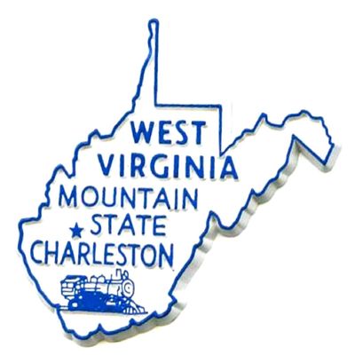 West Virginia with Train Fridge Magnet