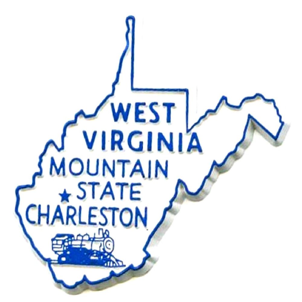 West Virginia with Train Fridge Magnet