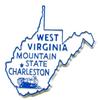 West Virginia with Train Fridge Magnet view 1