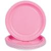 Fun Express Candy Pink Paper Dessert Plates for Party - Disposable Solid Tableware Dessert Plates - Solid Plates & Bowls Perfect for Wedding Treats and Festivities Graduation Party Supplies - 24 Piece view 1