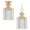 Generation Lighting 6008-02 Classico One-Light Outdoor Semi-Flush Convertible Pendant with Clear Beveled Glass Panels, Polished Brass Finish view 2