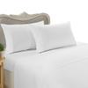4 Piece Luxurious 1500 Thread Count Queen Size Siberian Goose Down Comforter Set 100% Egyptian Cotton, White Solid Color, 1500 TC - 750FP - 50Oz. view 1