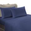 4 Piece Luxurious 1000 Thread Count Queen Size Goose Down Alternative Comforter Set 100% Egyptian Cotton, Navy Solid Color, 1000 TC - 750FP - 50Oz. view 1