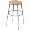 Global Industrial Steel Shop Stool w/Round Hardwood Seat/18" - 27" ht. adj. Gray view 1