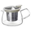 Forlife Bell Glass Teapot with Basket Infuser, 14-Ounce/430ml, White view 1