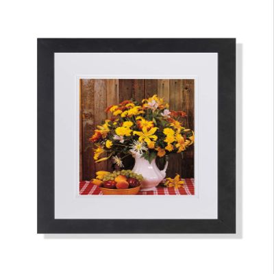 Flower Arrangement Fruit on Table Floral #1 Photo Wall Picture W/W Matted Framed Art Print