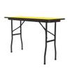 Correll 18"x48" Commercial Folding Table, Yellow HP Laminate Top, Heavy 3/4" Thick Core, USA Made, Portable, Strong Steel Apron (CF1848PX-38) view 1