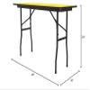 Correll 18"x48" Commercial Folding Table, Yellow HP Laminate Top, Heavy 3/4" Thick Core, USA Made, Portable, Strong Steel Apron (CF1848PX-38) view 2