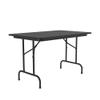 Correll 30"x48" Commercial Duty Small Folding Table, Black Granite Melamine Top, 5/8" Core, USA Made, Portable, Strong Steel Apron (CF3048MB-07) view 3