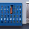 Salsbury Industries Assembled 2-Tier Vented Metal Locker with Three Wide Storage Units, 6-Feet High by 18-Inch Deep, Blue view 2