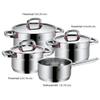 WMF Pot Set 4-Piece Premium One Inside Scale Steam Vent Made in Germany Cool+ Technology Metal Lid Cromargan Stainless Steel Polished Suitable for Induction Hobs Dishwasher-Safe view 3