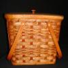 Amish Handmade Square Double Pie Carrier Basket with Two Swinging Handles, a Wooden Tray, and a Lid, 11 1/2" Length X 11 1/2" Width X 7 1/2" Height. Also Called Pie Tote, Pie Taker, Pie Holder, Pie Plate Holder. Whatever You Call It, It Is a Beautifu view 4