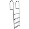 JIF Marine Stationary Dock Ladder, 4-Step Aluminum Dock Ladder with Extra-Wide 4 in Non-Slip Steps, Anodized Finish, 750 lb Capacity for Fixed Docks, Piers and Seawalls view 1