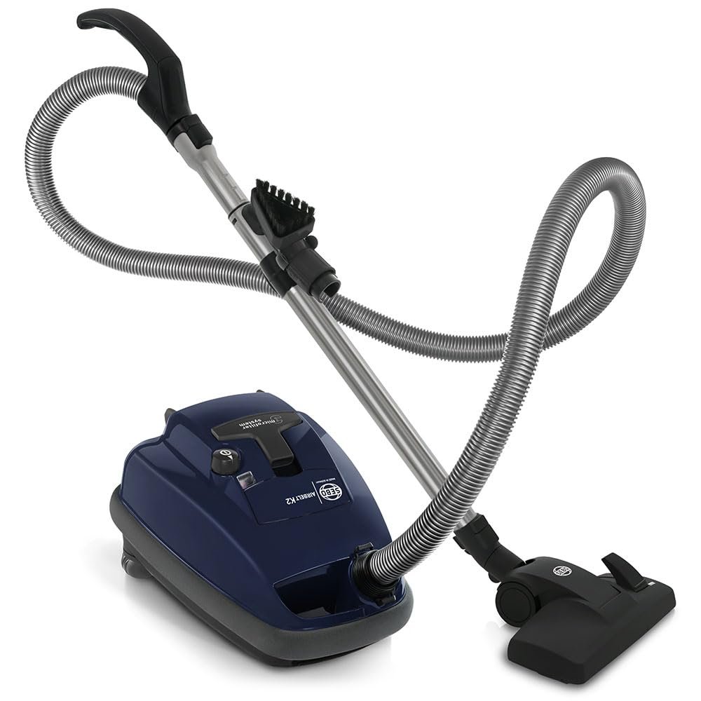 Sebo 9679AM AIRBELT K2 Kombi Canister Vacuum Cleaner with 7-Year Motor Warranty, Comes with Kombi Nozzle - Made for Bare Floors and Area Rugs Only, S-Class Filtration, Made in Germany