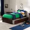 AFI Concord Twin Size Platform Bed with Footboard & Twin Trundle in Walnut view 1