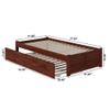 AFI Concord Twin Size Platform Bed with Footboard & Twin Trundle in Walnut view 2