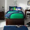 AFI Concord Twin Size Platform Bed with Footboard & Twin Trundle in Walnut view 3