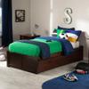 AFI Concord Twin Size Platform Bed with Footboard & Twin Trundle in Walnut view 4