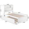 AFI Newport Twin Size Platform Bed with Footboard & Twin Trundle in White view 2