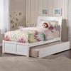 AFI Portland Twin Size Platform Bed with Footboard & Twin Trundle in White view 1