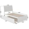 AFI Portland Twin Size Platform Bed with Footboard & Twin Trundle in White view 2