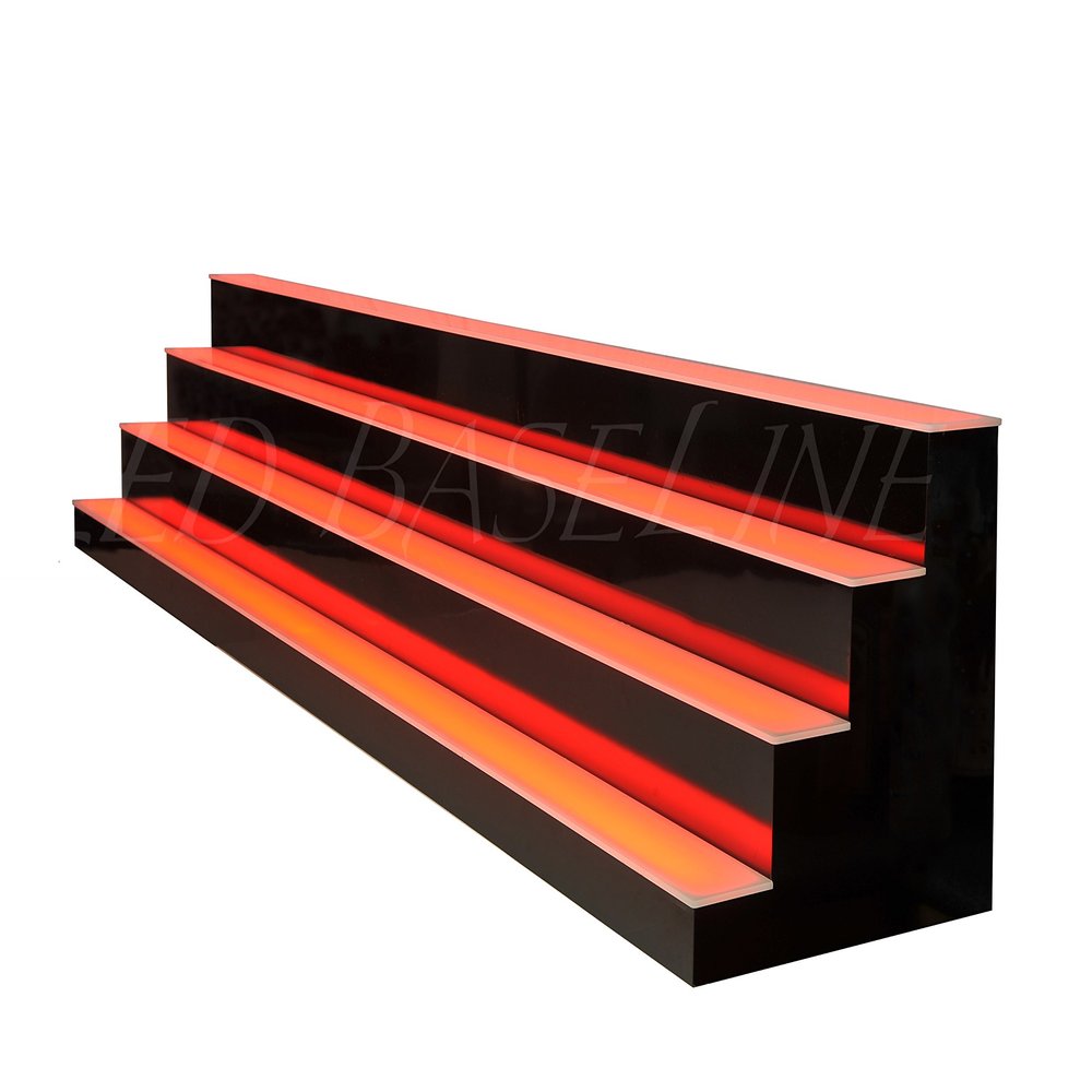 4 Step Lighted Liquor Bottle Display Shelf with LED Color Changing Lights (60")