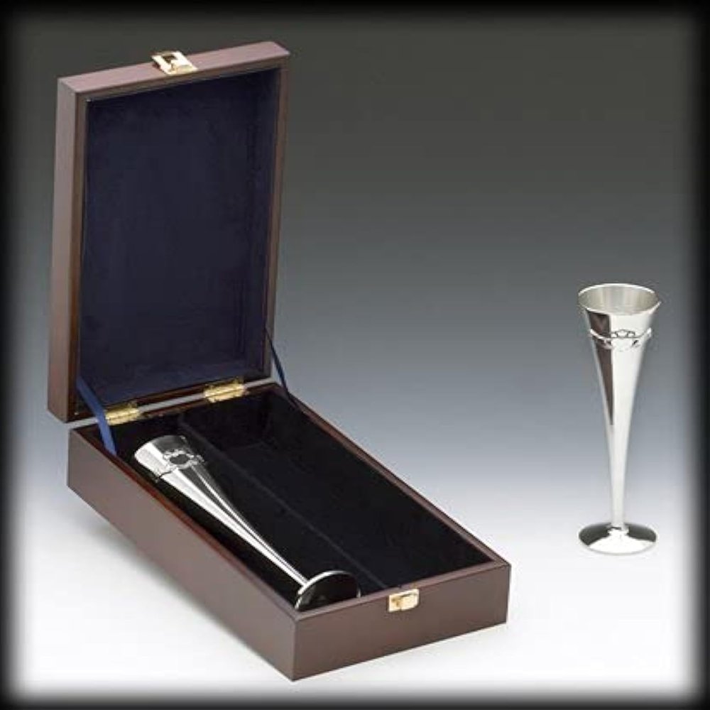 Mullingar Pewter Claddagh Wedding Flutes Boxed (10" HIGH)