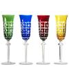 BestPysanky Set of 4 Multicolored Crystal Champagne Glasses by Arnstadt Germany view 1