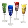 BestPysanky Set of 4 Multicolored Crystal Champagne Glasses by Arnstadt Germany view 2