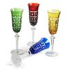 BestPysanky Set of 4 Multicolored Crystal Champagne Glasses by Arnstadt Germany view 3