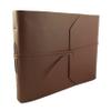Large Genuine Leather Photo Album with Gift Box - Scrapbook Style Pages - Holds 400 4x6" or 200 5x7" Photos - Dark Brown view 1