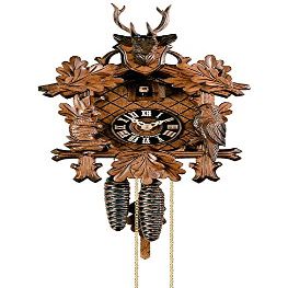 Hnes Cuckoo Clock 3-Leaves, Head of a Deer HO 1256/2