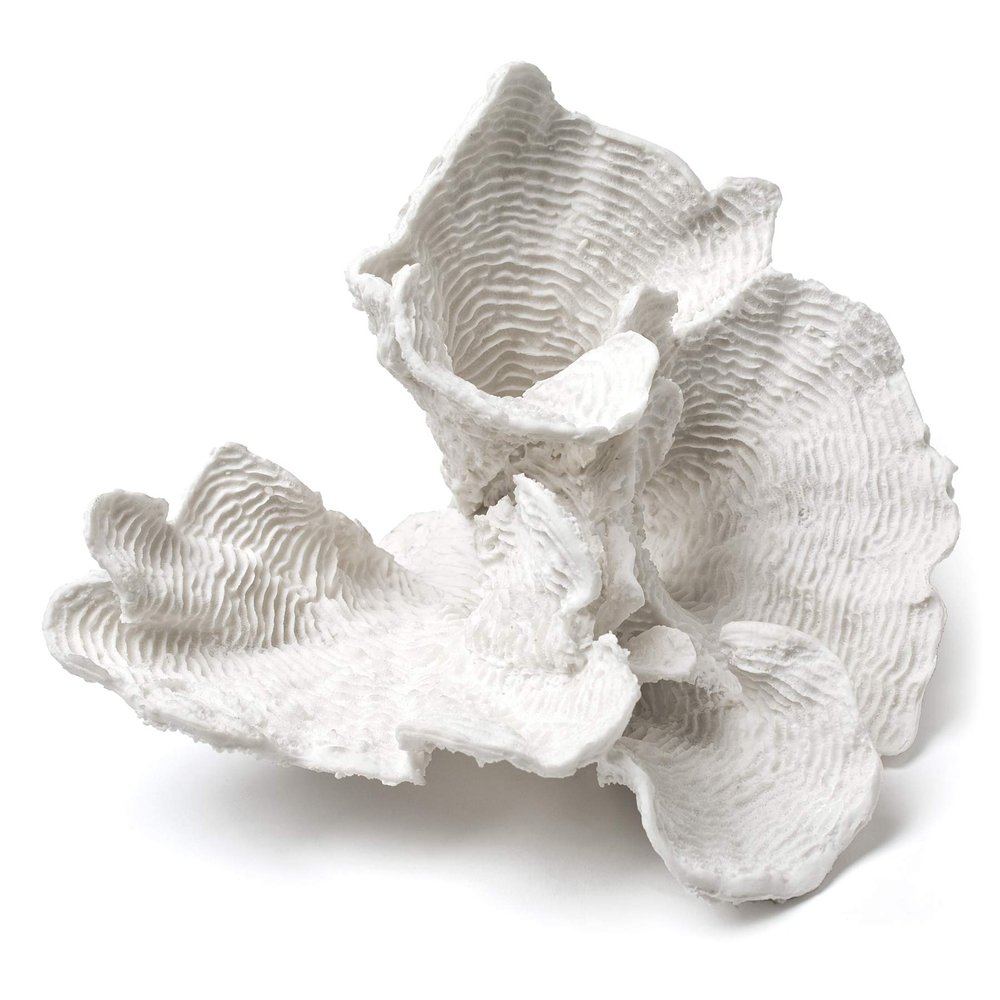 Abbott Collection 20-SEASHORE/40 Large White Flower Coral Decorative Resin Figurine