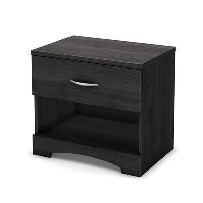 South Shore Step One 1-Drawer Nightstand Gray Oak, Contemporary
