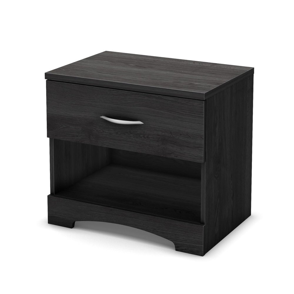 South Shore Step One 1-Drawer Nightstand Gray Oak, Contemporary