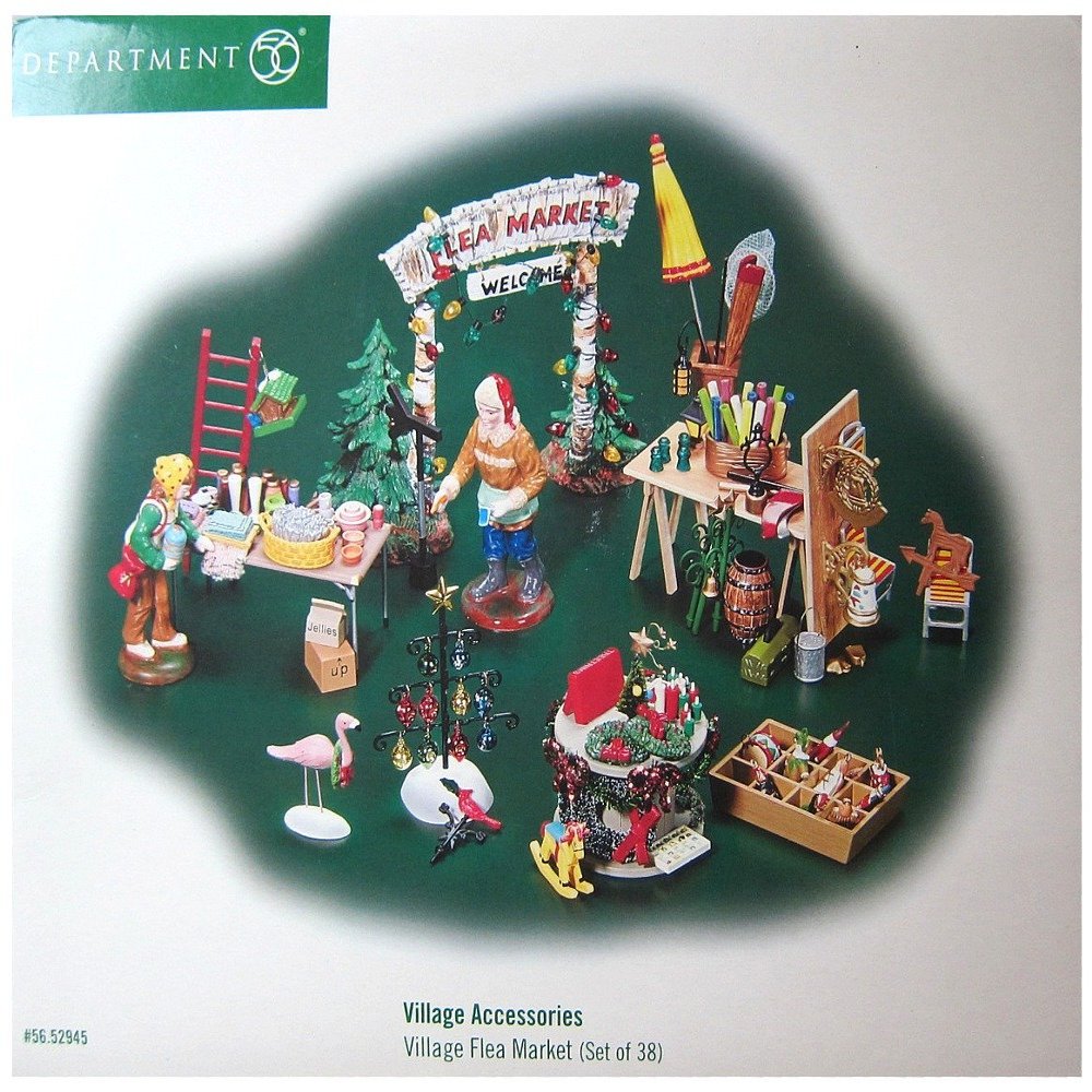 Department 56 Village Accessories Set (38 Patinated Resin Accessories for Home & Table, Brown, Cottage Style, Christmas Occasion)