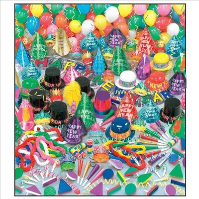 Beistle Co Super Bonanza Deluxe New Years Party Kit for 100