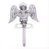 liberty Pewter Angel with Peace Banner Christmas Stocking Holder with Austrian Crystals Made in USA view 1
