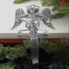 liberty Pewter Angel with Peace Banner Christmas Stocking Holder with Austrian Crystals Made in USA view 2